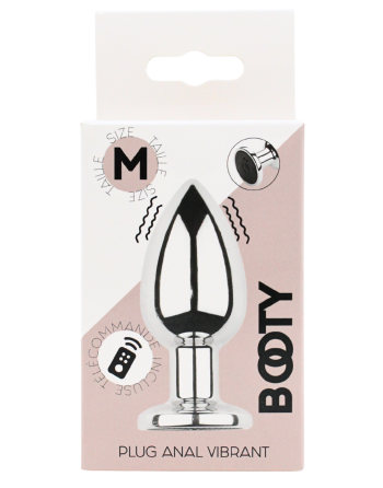 Plug vibrant acier inoxydable anal taille M avec télécommande, USB - RY-207-M