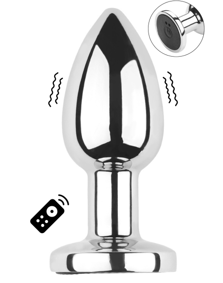 Plug vibrant acier inoxydable anal taille S avec télécommande, USB - RY-207-S