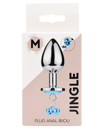 Plug bijou aluminium bleu avec clochettes Taille M -  RY-002-A-ZB