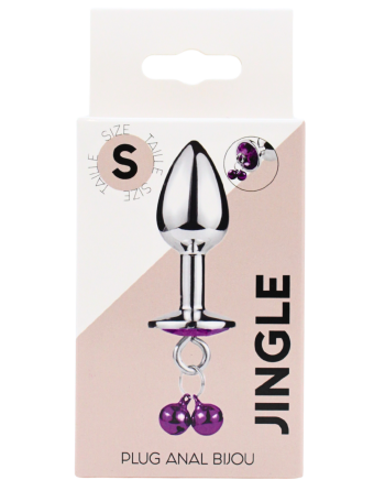 Plug bijou aluminium violet avec clochettes Taille S -  RY-001-A-ZB