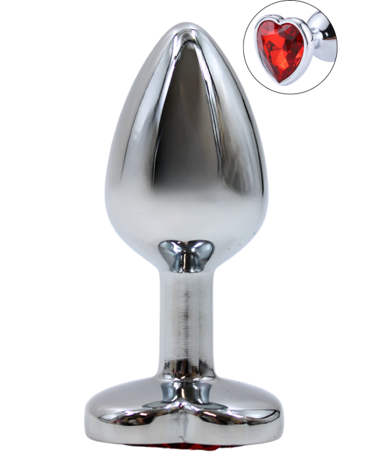 Plug bijou coeur en aluminium bijou rouge Small - RY-013RED Plug bijou coeur en aluminium bijou rouge Small - RY-013RED