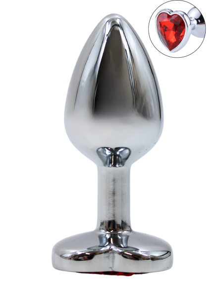 Plug bijou coeur en aluminium bijou rouge Small - RY-013RED