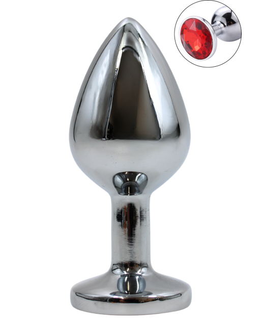 Plug bijou en aluminium bijou rouge Medium - RY-002RED Plug bijou en aluminium bijou rouge Medium - RY-002RED