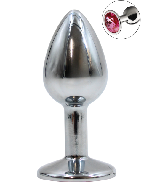 Plug bijou en aluminium bijou rose Small - RY-001PNK Plug bijou en aluminium bijou rose Small - RY-001PNK