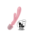 2 en 1 Vibromasseur rabbit et wand rose USB Triple Lover Satisfyer - CC597843 2 en 1 Vibromasseur rabbit et wand rose USB Triple Lover Satisfyer - CC597843