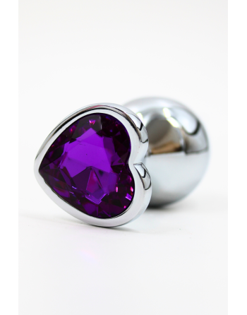 Plug bijou en aluminium bijou coeur violet Medium - RY-014PUR