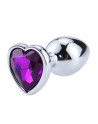 Plug bijou en aluminium bijou coeur violet Medium - RY-014PUR Plug bijou en aluminium bijou coeur violet Medium - RY-014PUR