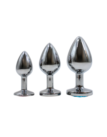 Plug bijou en aluminium bijou bleu Large - RY-003LBL